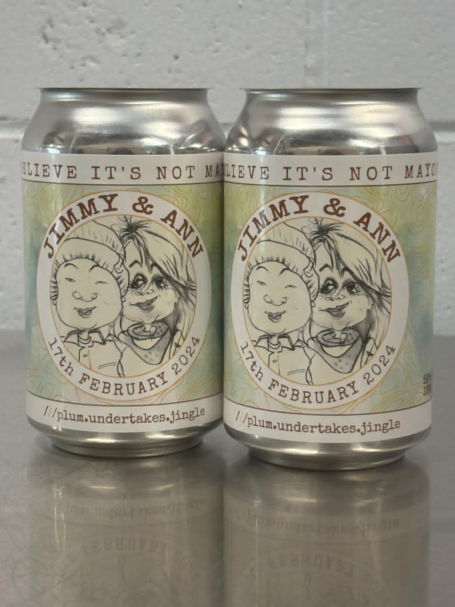 Photo of personalised wedding beer cans