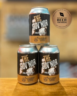 The Guv'nor stout can by Alchemy Street Brewing – NZBA 2026 Bronze medal, Stout & Porter